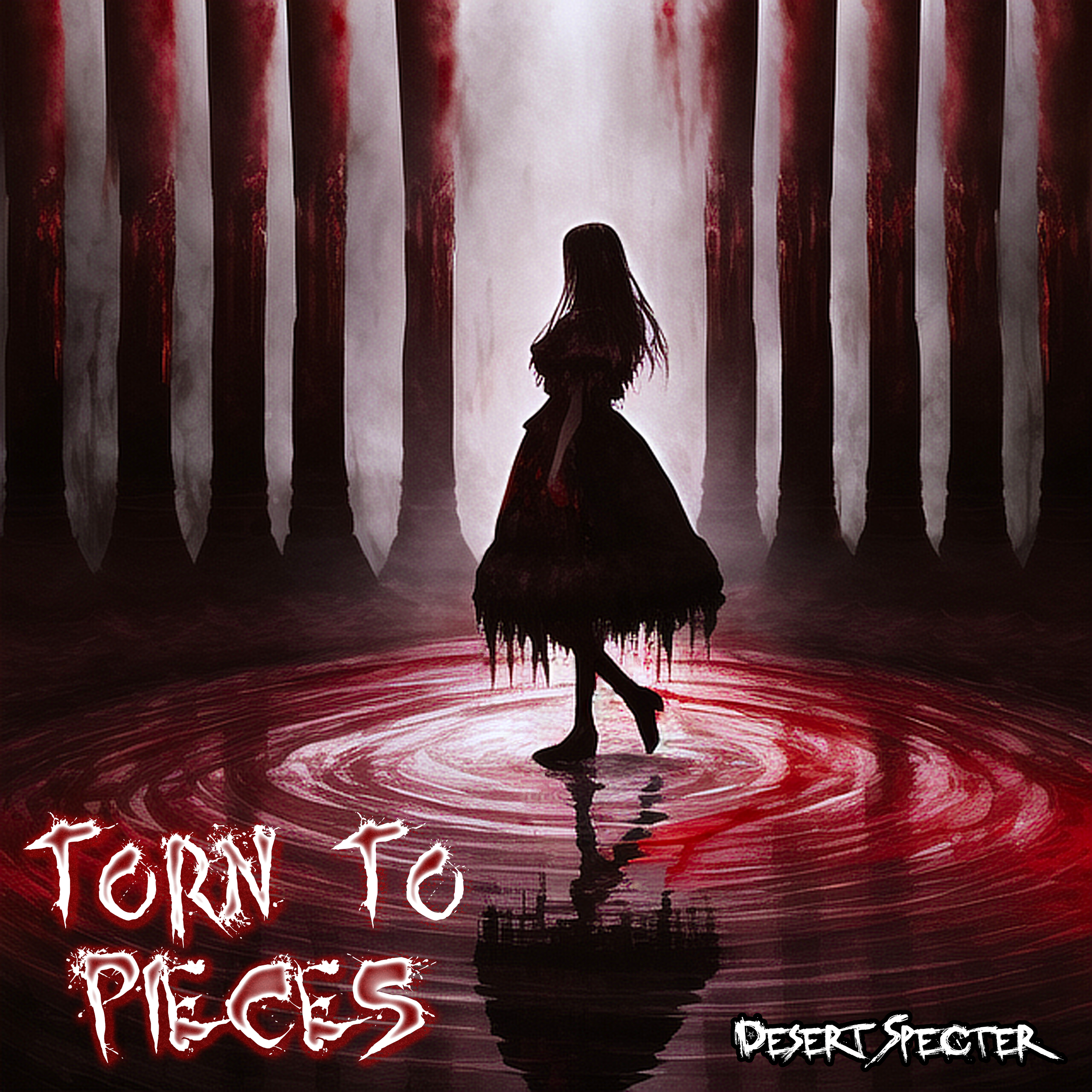 Torn to Pieces song single by Desert Specter bloody vampire girl album art